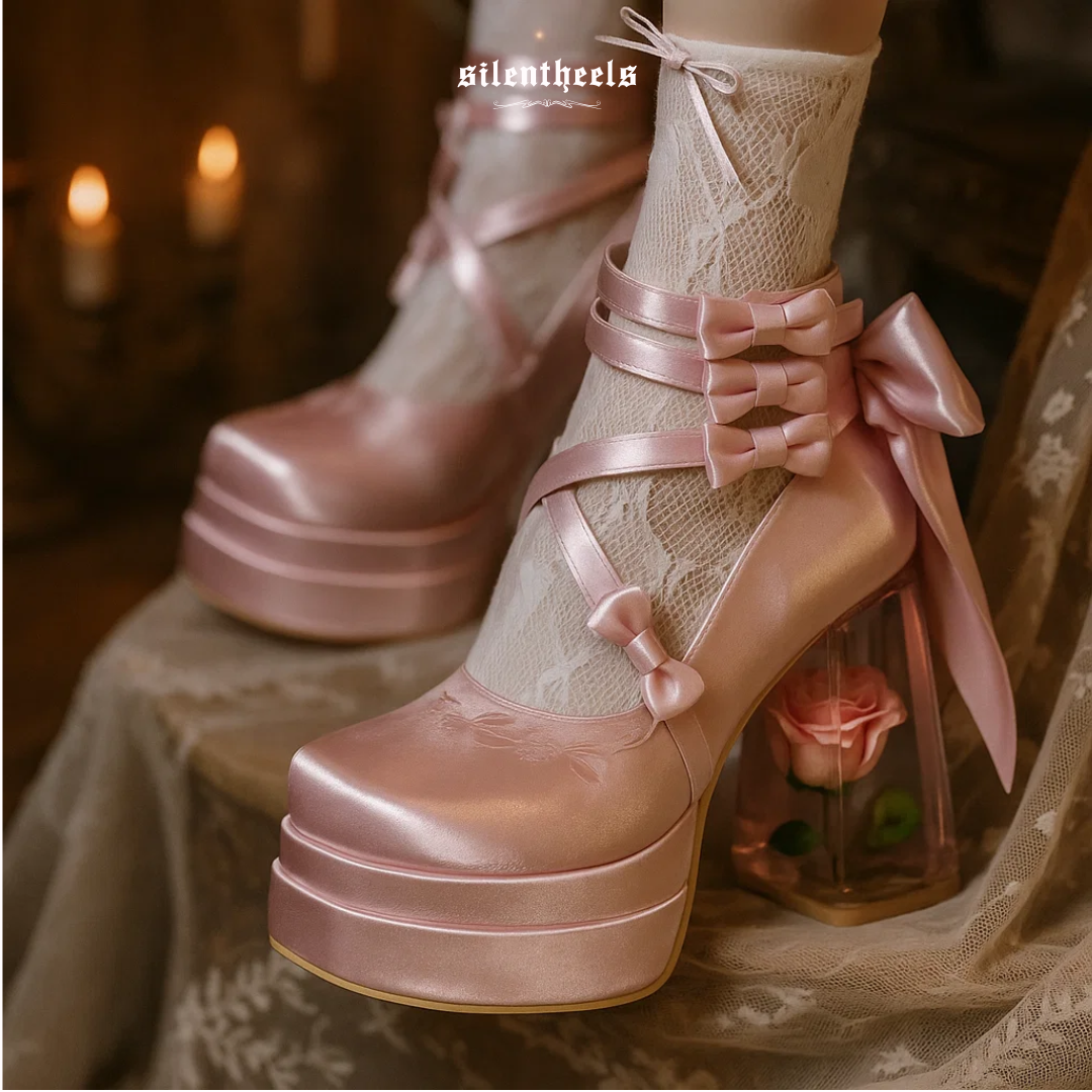 Glass Rose High Heels