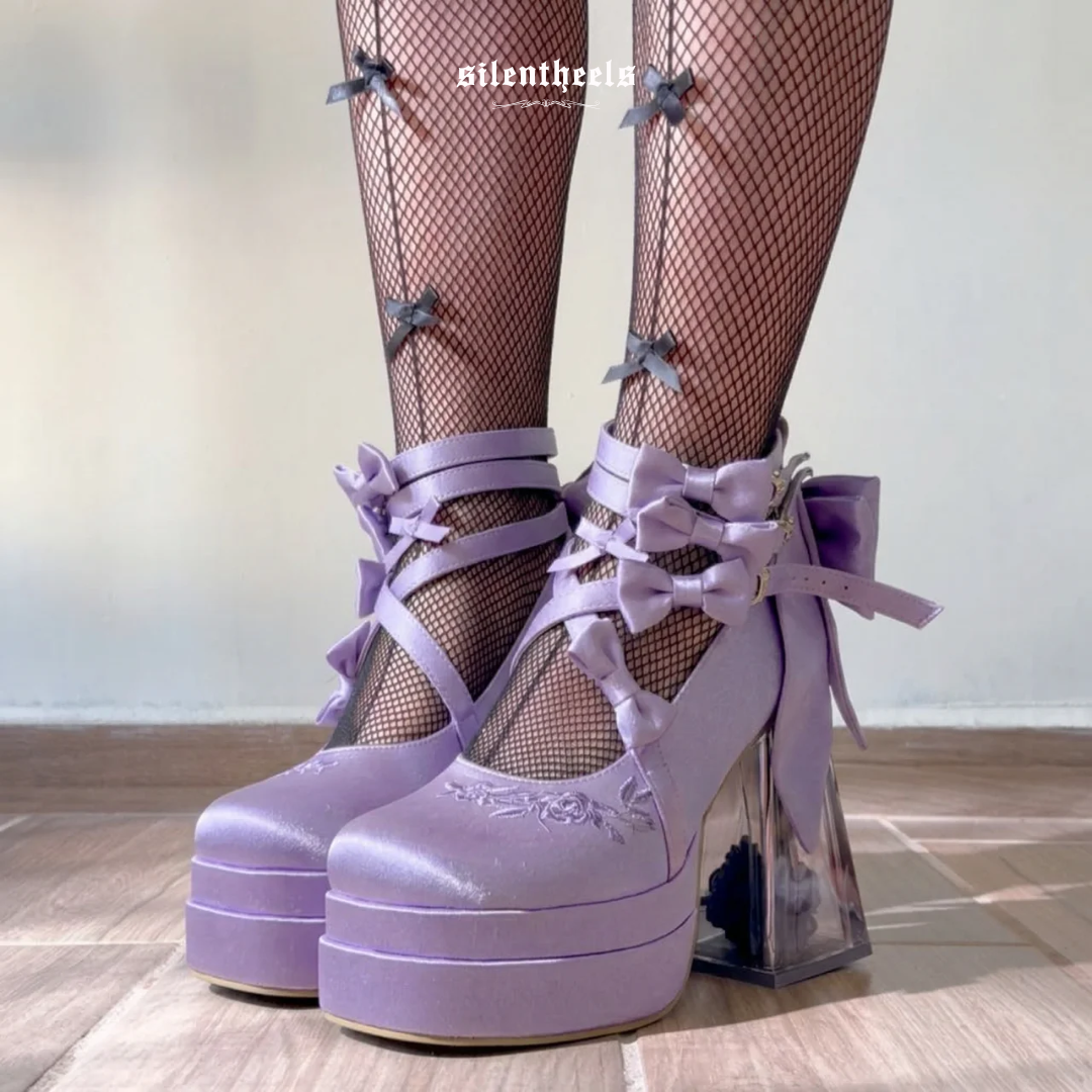 Glass Rose High Heels