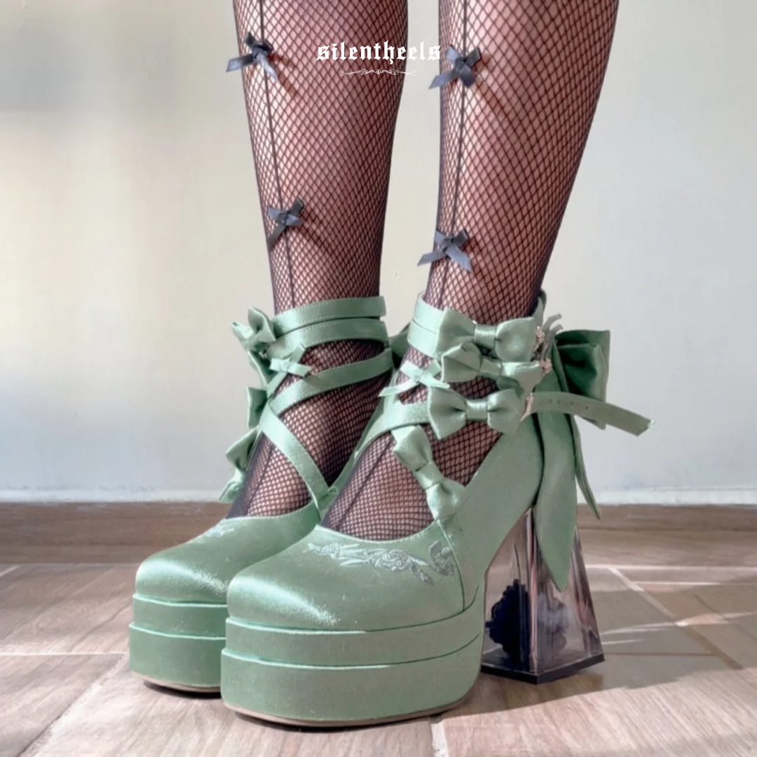 Glass Rose High Heels