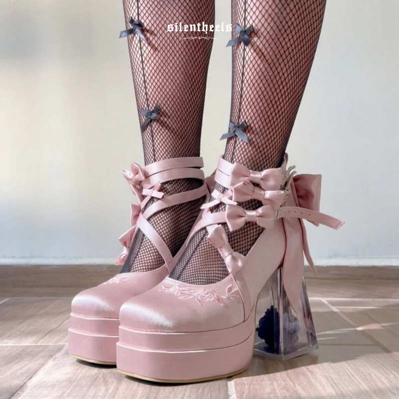 Glass Rose High Heels